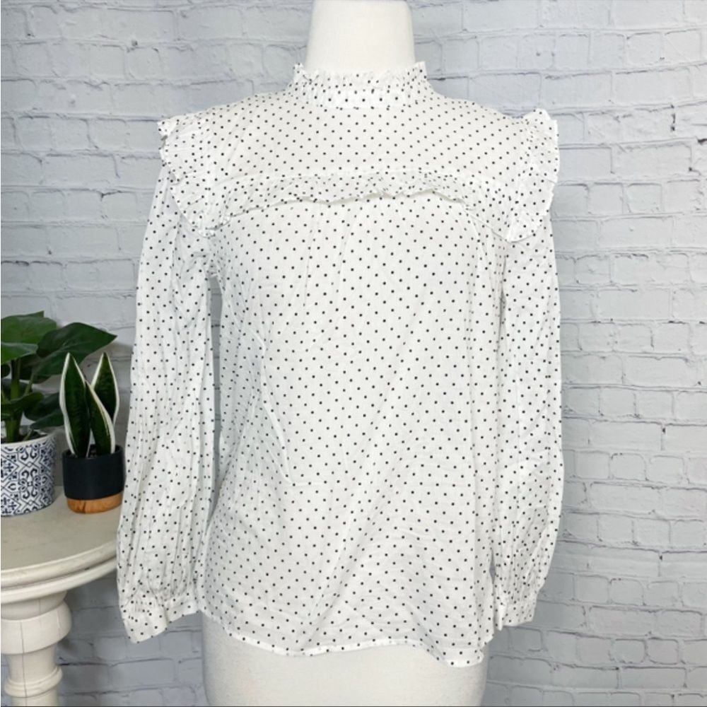 Madewell polka dot blouse Xs